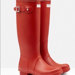 Red hunter boots